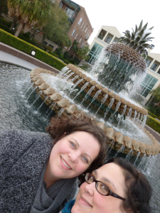 Wendy and me at the famed Pineapple Fountain in Charleston, SC, 2012.